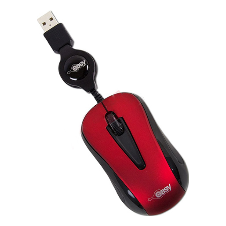 Mouse Easy Line EL-993353 USB óptico 1000 DPI 3 botones Negro, Rojo