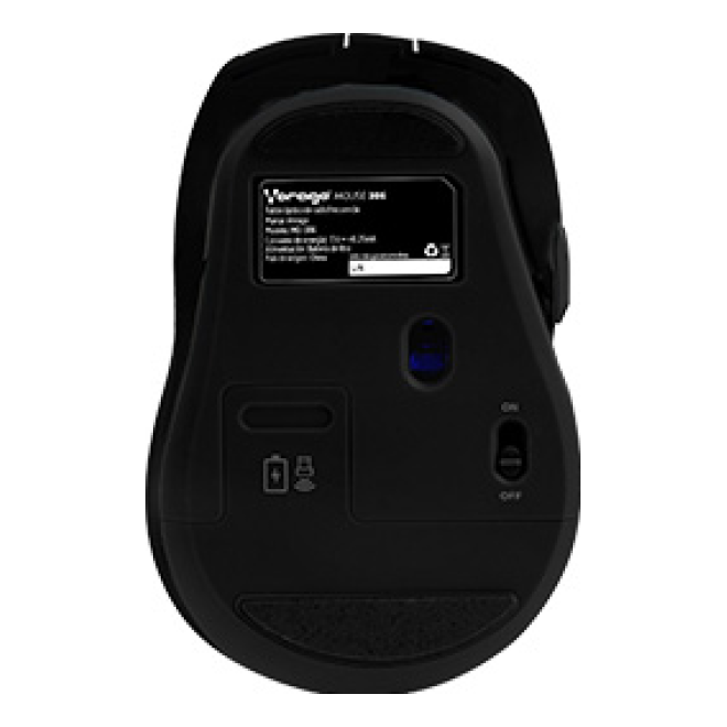 Mouse VORAGO MO-306 inalámbrico 2.4 GHz óptico 2400 DPI 6 botones ergonómico Negro (MO-306-BK)