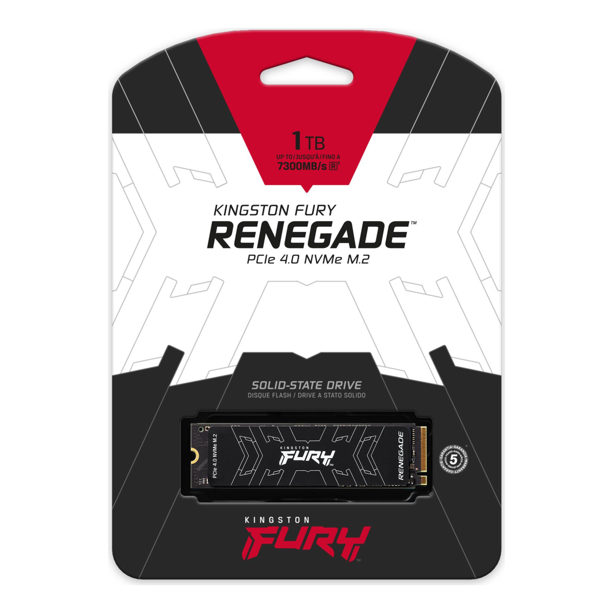 SSD M.2 2280 NVMe Kingston Technology Fury Renegade 1 TB PCIe 4.0 x4 hasta 7300 MB/s (SFYRS/1000G)