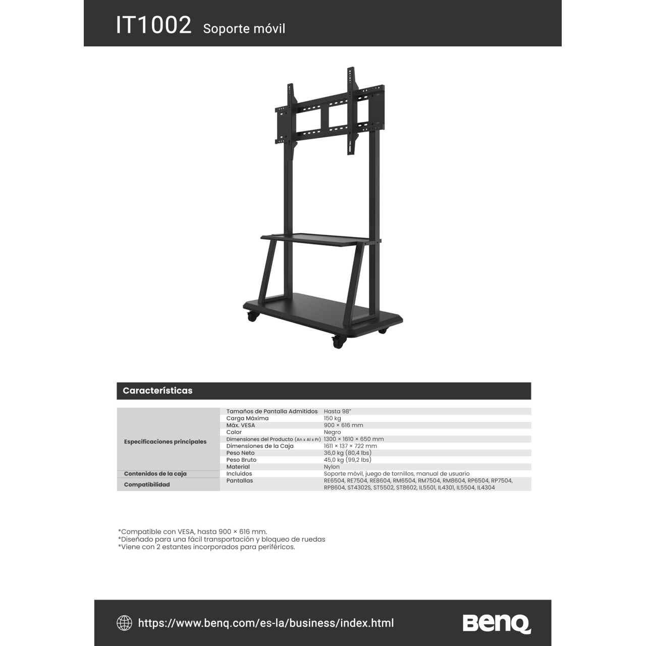Soporte para TV BENQ IT1002