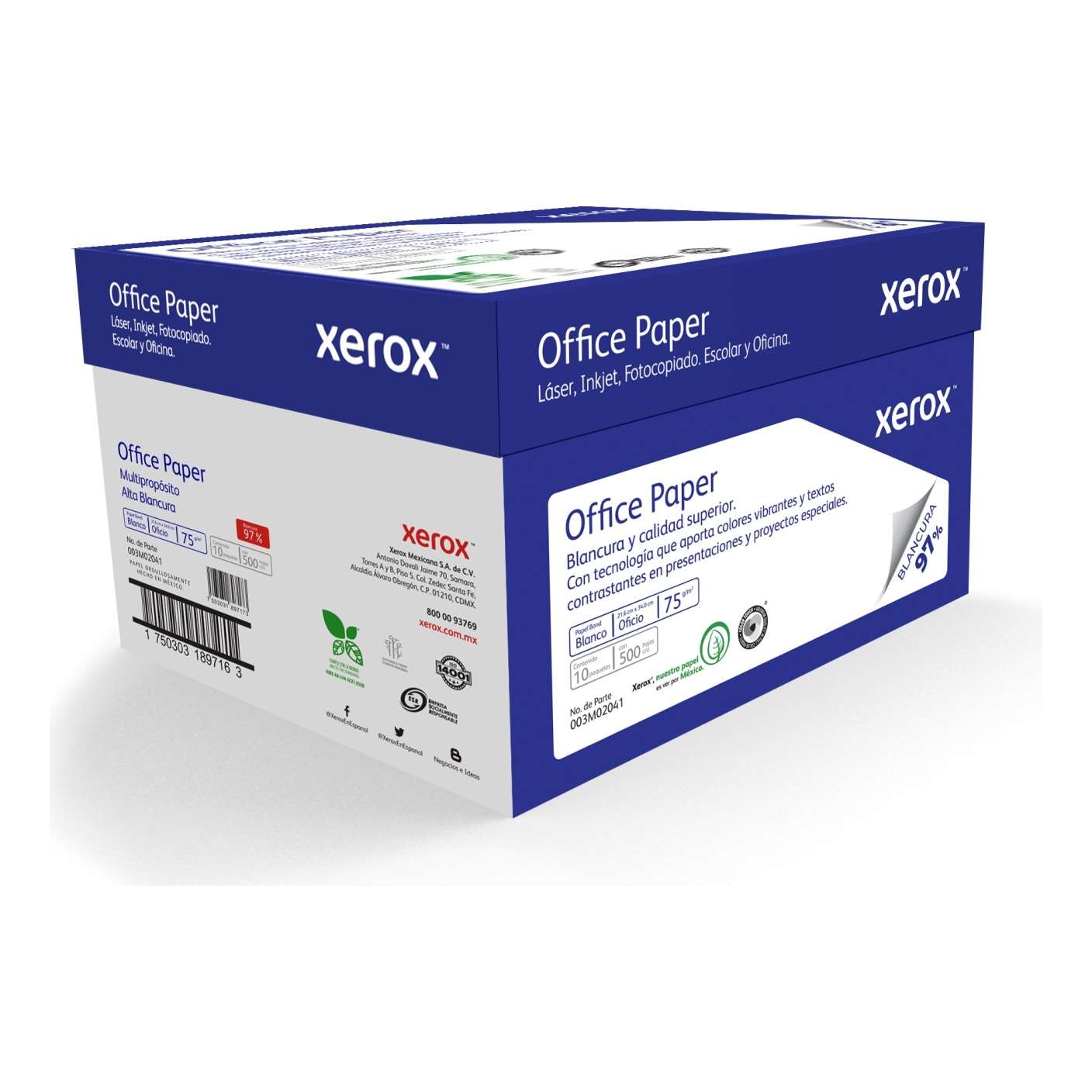Papel Bond Office Paper Oficio XEROX Azul