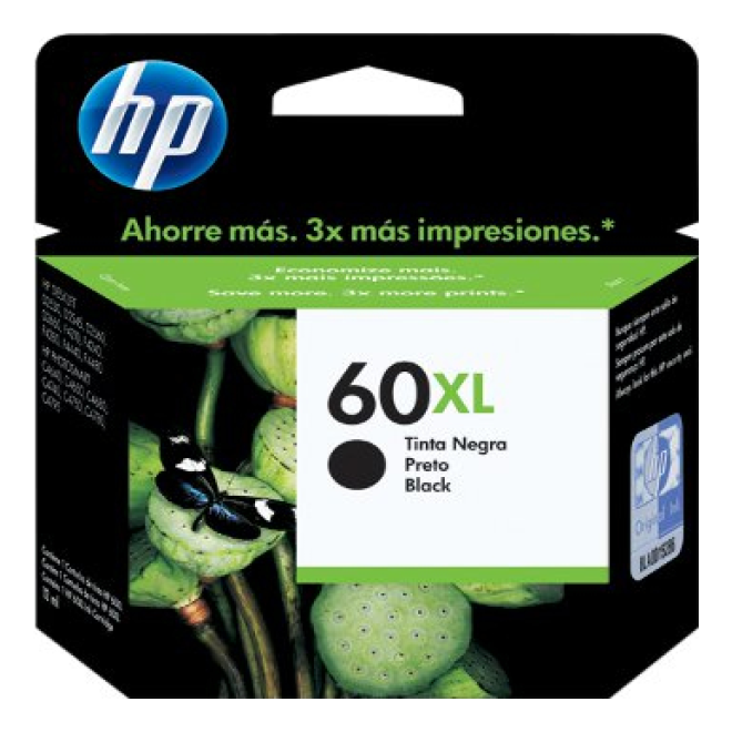 Cartucho de Tinta HP Original 60XL Negro – Para DeskJet F4280, Envy 120, OfficeJet J4580 (CC641WL)