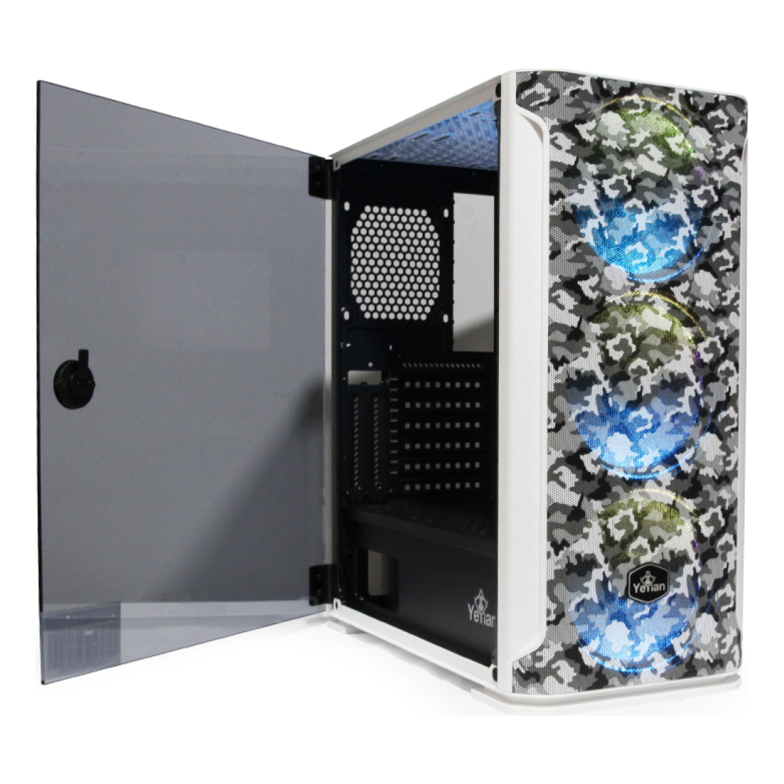 GABINETE HOLLOW 2500 ATX,C/T 3VEN ARGB/MESH/ Yeyian