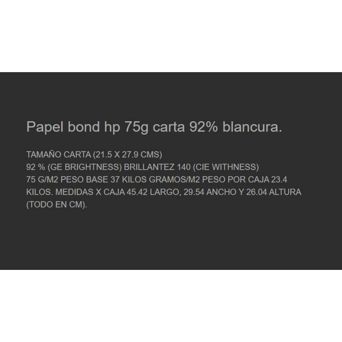 Papel HP Carta 75g 92% Blancura – 10 Resmas (500 hojas c/u)