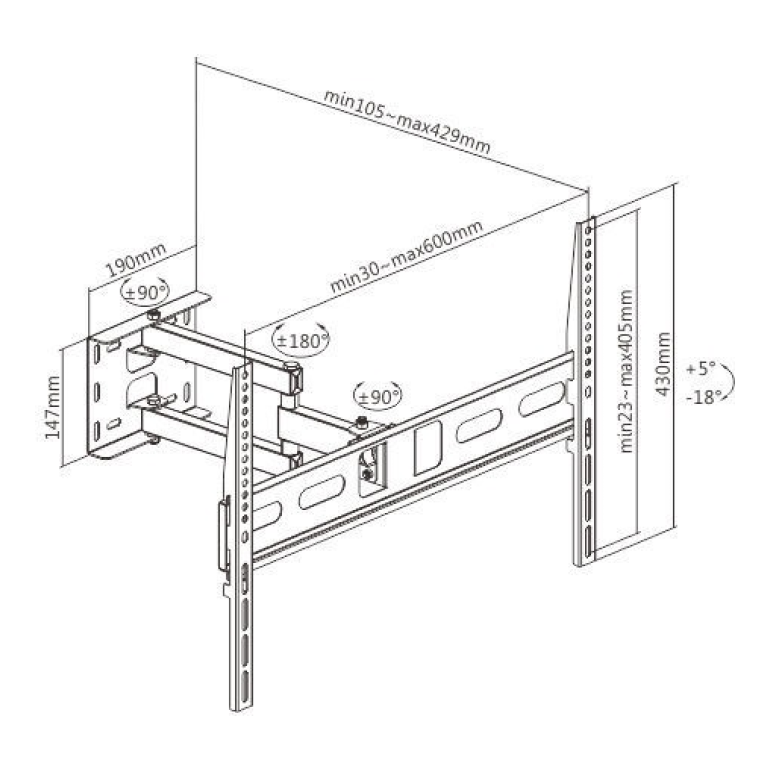 Soporte Movil OVALTECH de 32´´ a 70´´ (Resistencia 35kgs)
