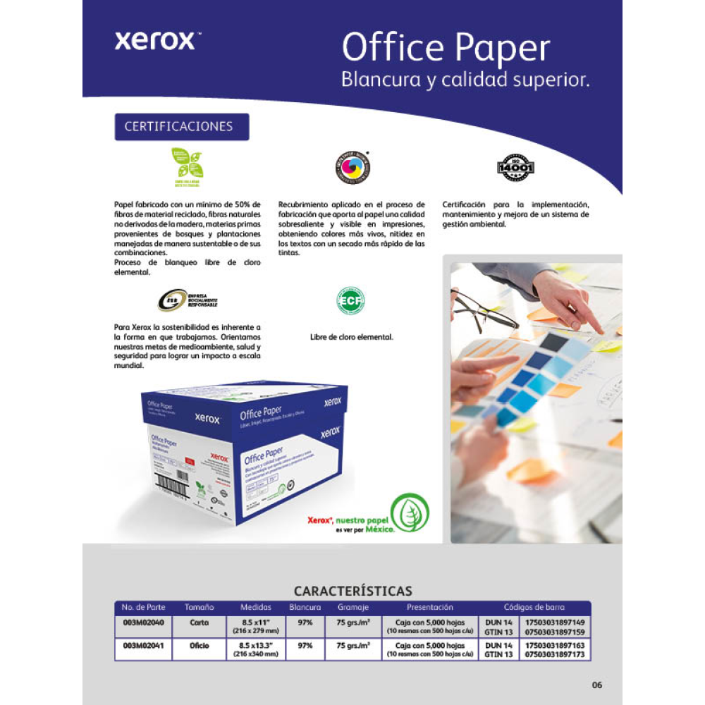 Papel Bond Office Paper Oficio XEROX Azul