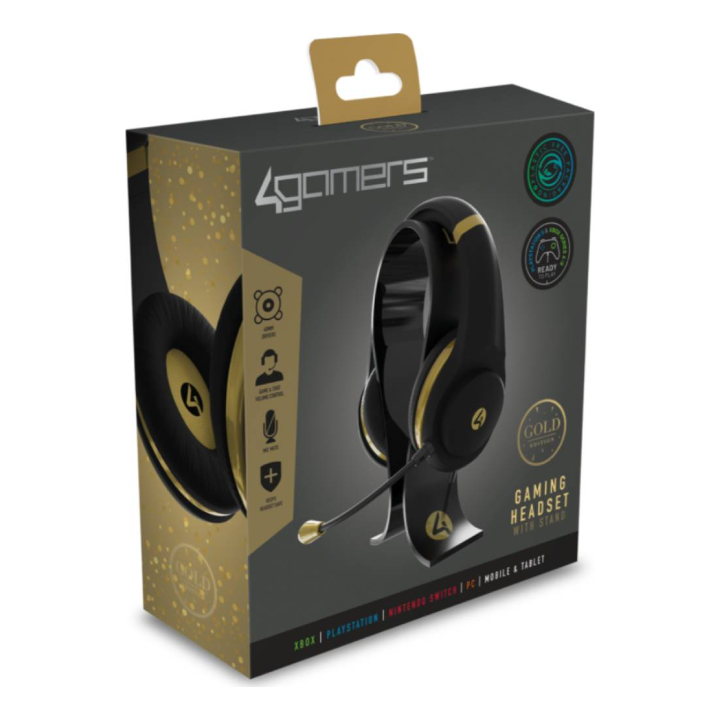 Auriculares 4Gamers XP-GOLDR-BLK-4G