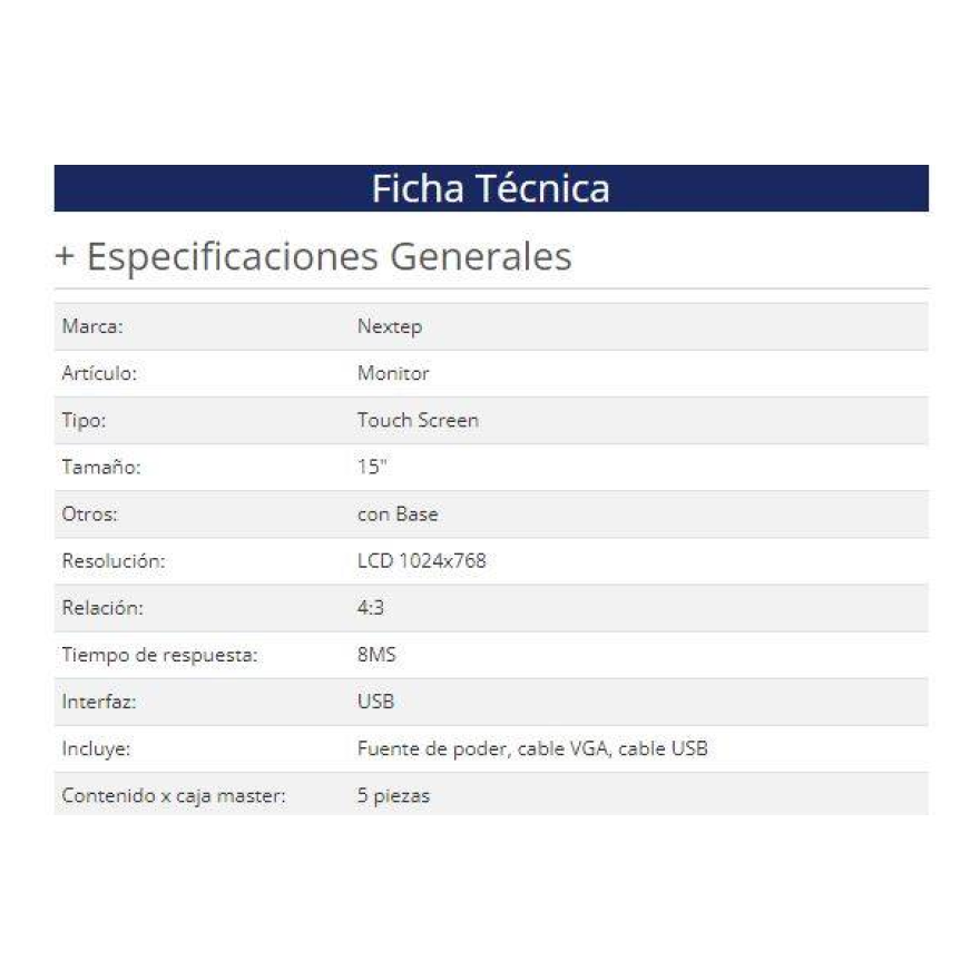 Monitor Touch Screen Nextep NE-520