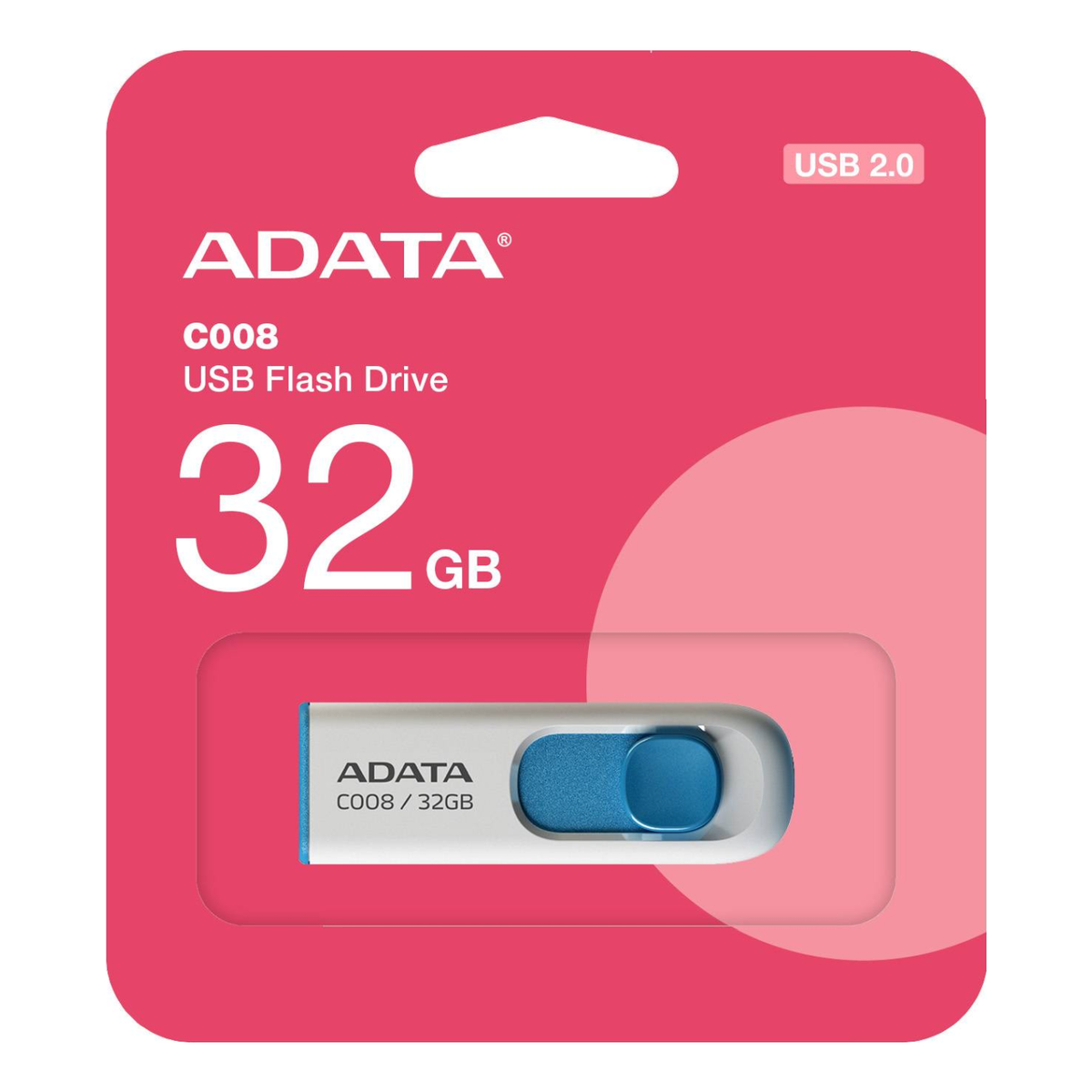 Memoria USB ADATA C008 32 GB USB 2.0 Blanco (AC008-32G-RWE)