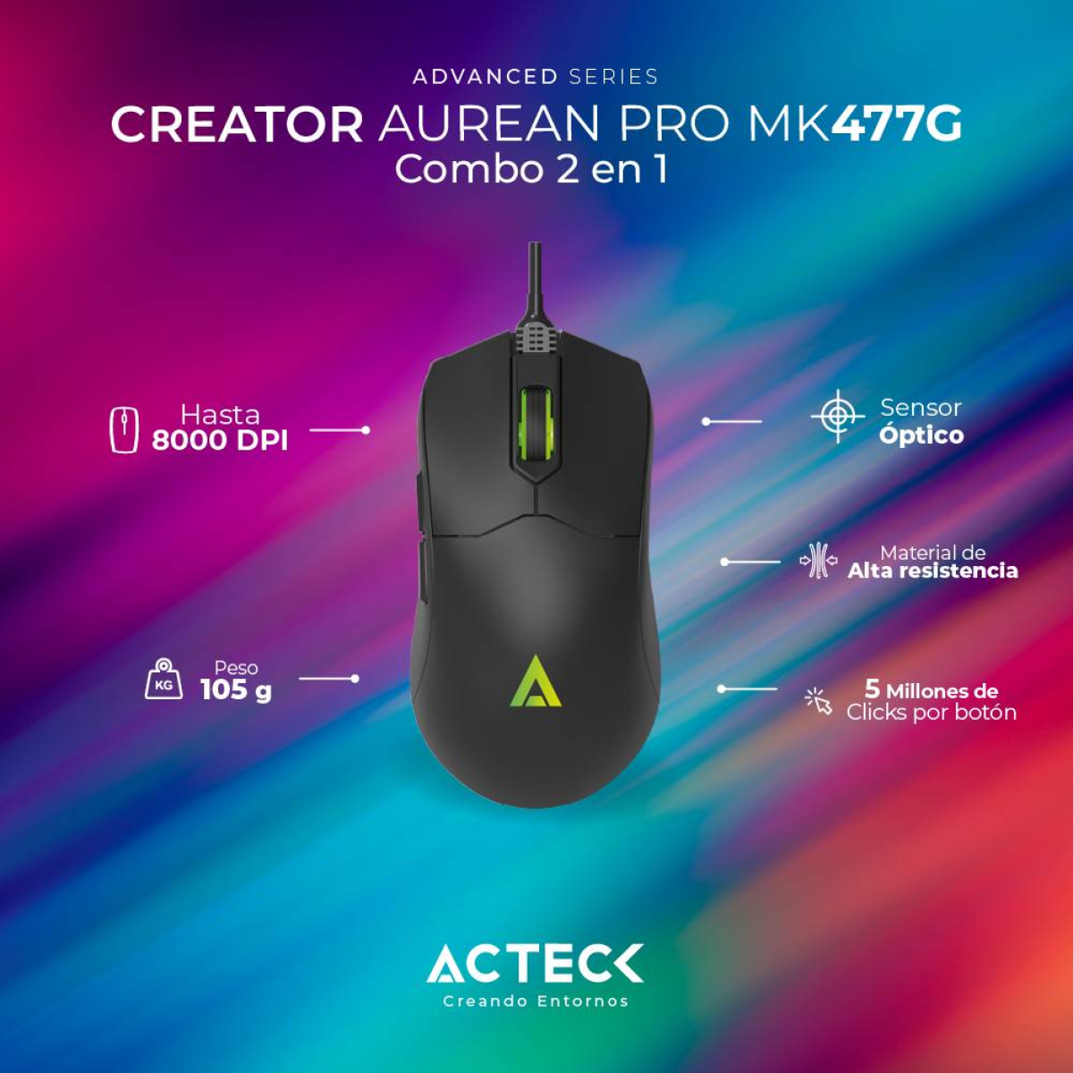 Kit de Teclado y Mouse ACTECK MK477G (AC-936750)