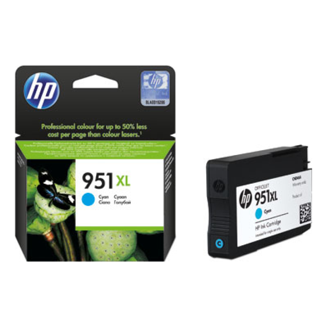 Cartucho de Tinta HP Original 951XL Cian – Para OfficeJet Pro 8600, OfficeJet Pro 8610, OfficeJet Pro 8620 (CN046AL)