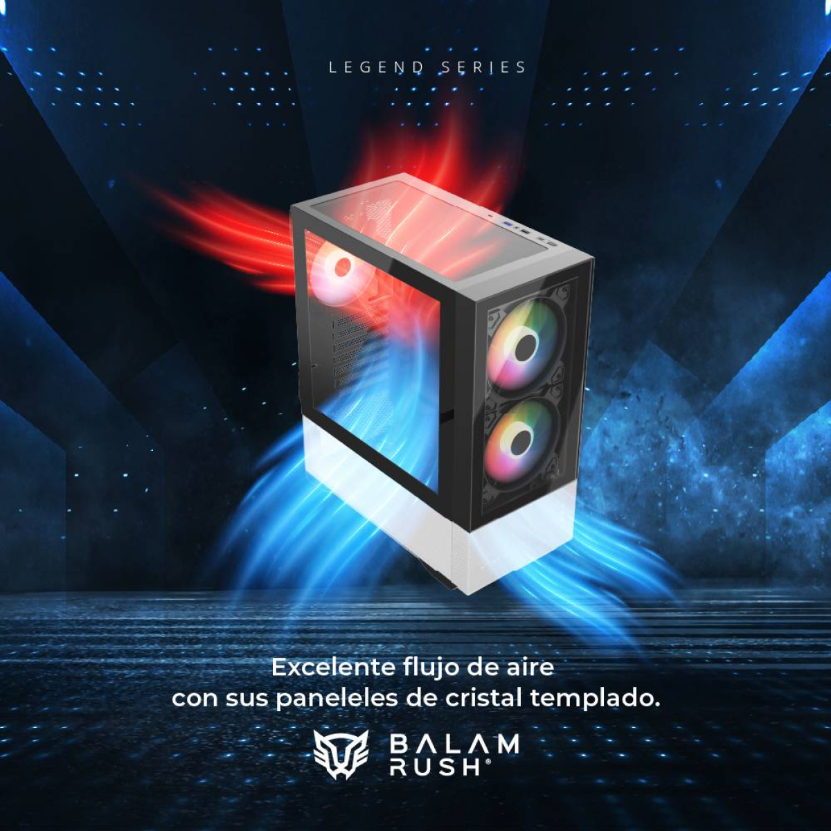Gabinetes Gaming Balam Rush Nitrox Crystal 5500CBW Legend Series