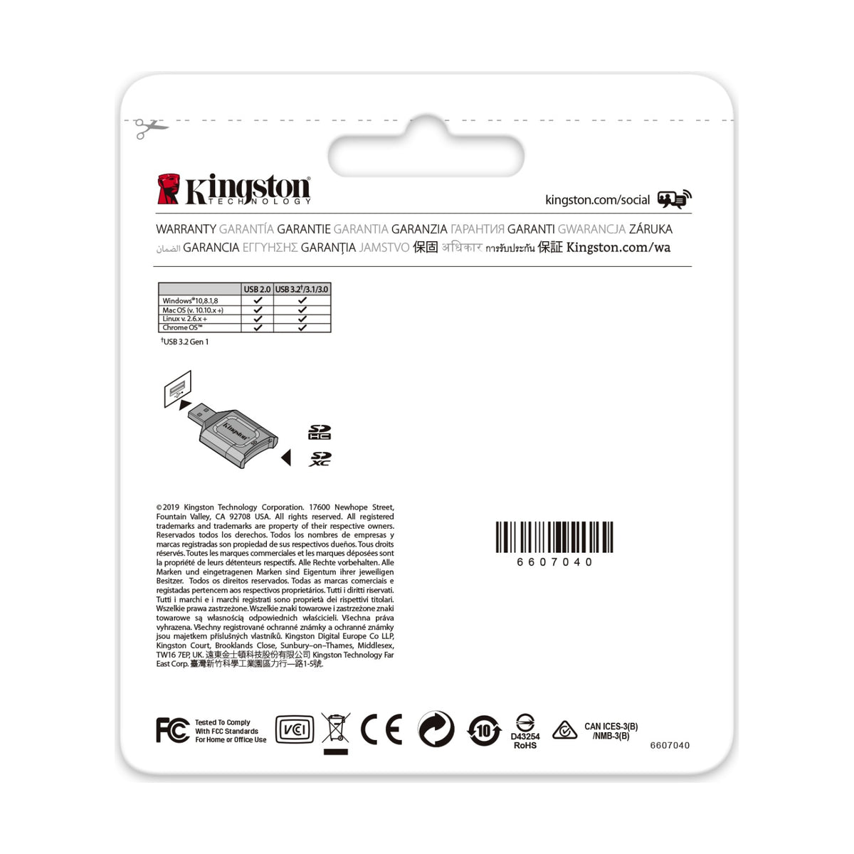 Lector de Memorias Kingston Technology MobileLite Plus SD USB 3.2 Gen 1