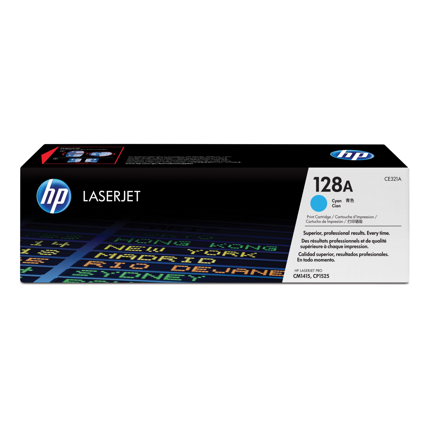 Tóner HP Original 128A Cian – Para CP1525, CM1415, CP1525 (CE321A)