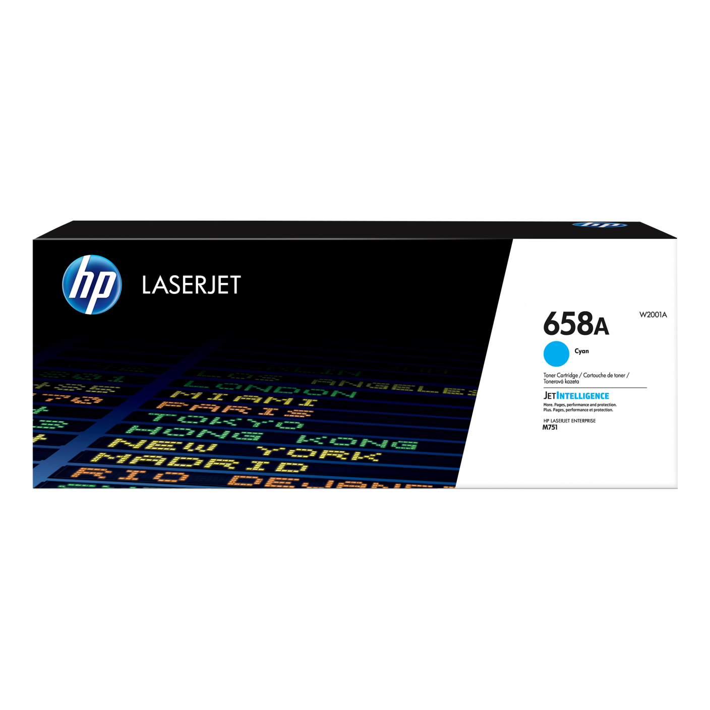 Tóner HP Original 658A Cian – Para LaserJet Pro M454dn, Color LaserJet Pro MFP M479fdw, LaserJet Pro M404dn (W2001A)