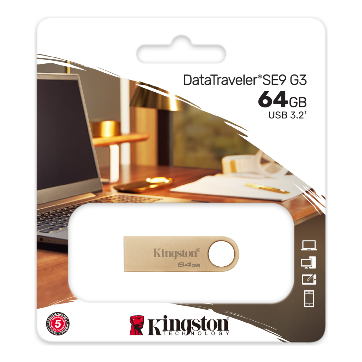 Memoria USB Kingston Technology DataTraveler SE9 G3 64 GB USB 3.2 Gen 1 Metálica (DTSE9G3/64GB)