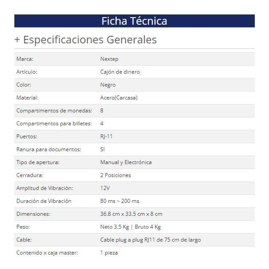 Cajón de Dinero Nextep Ne-514
