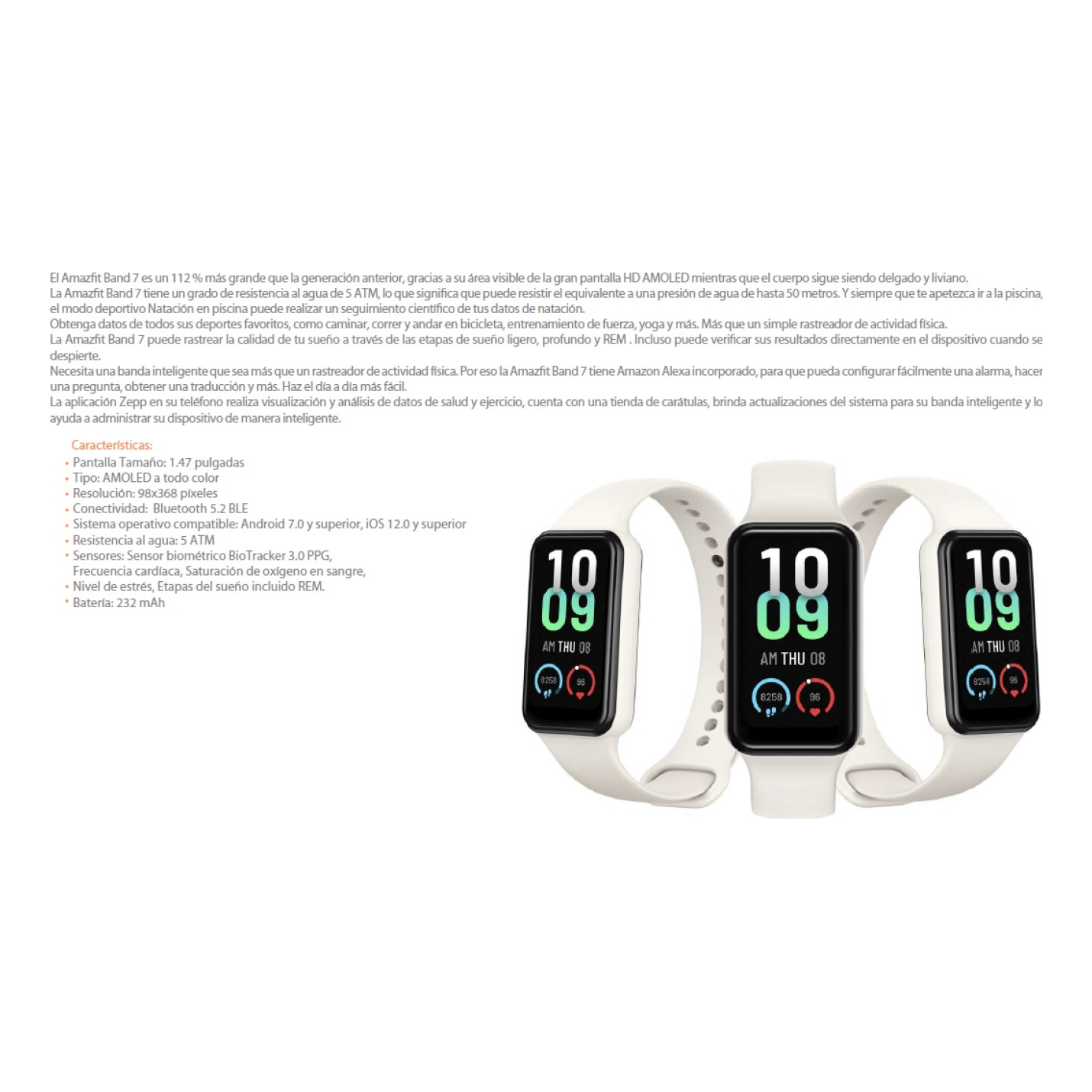 Smartwatch Amazfit BAND 7