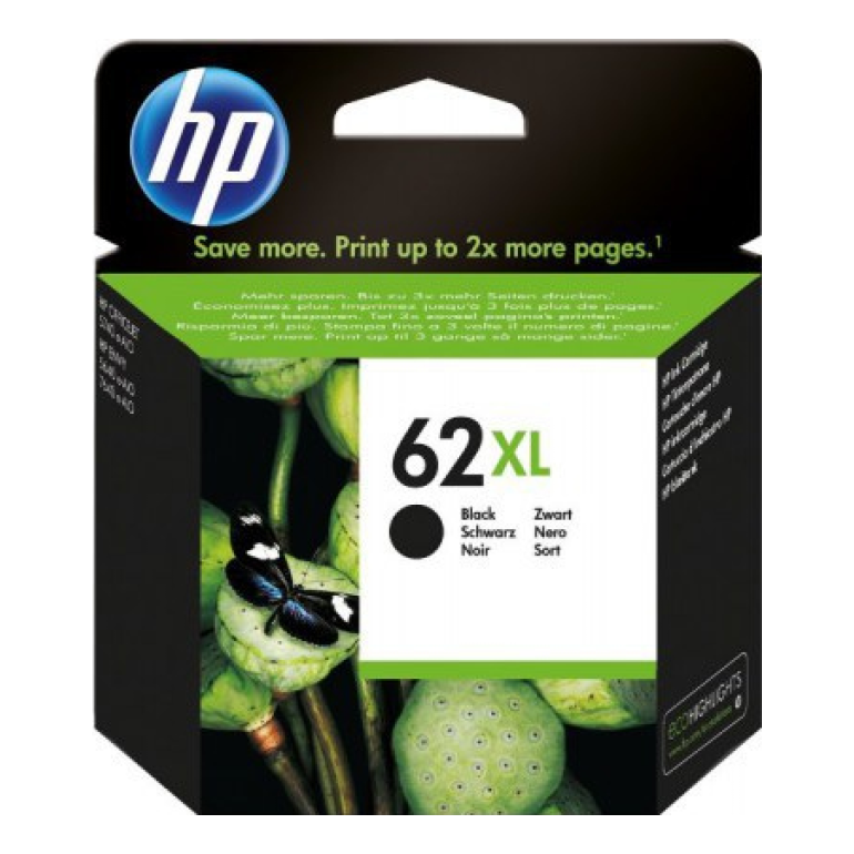 Cartucho de Tinta HP Original 62XL Negro – Para ENVY 5540, OfficeJet 200, OfficeJet 250 (C2P05AL)
