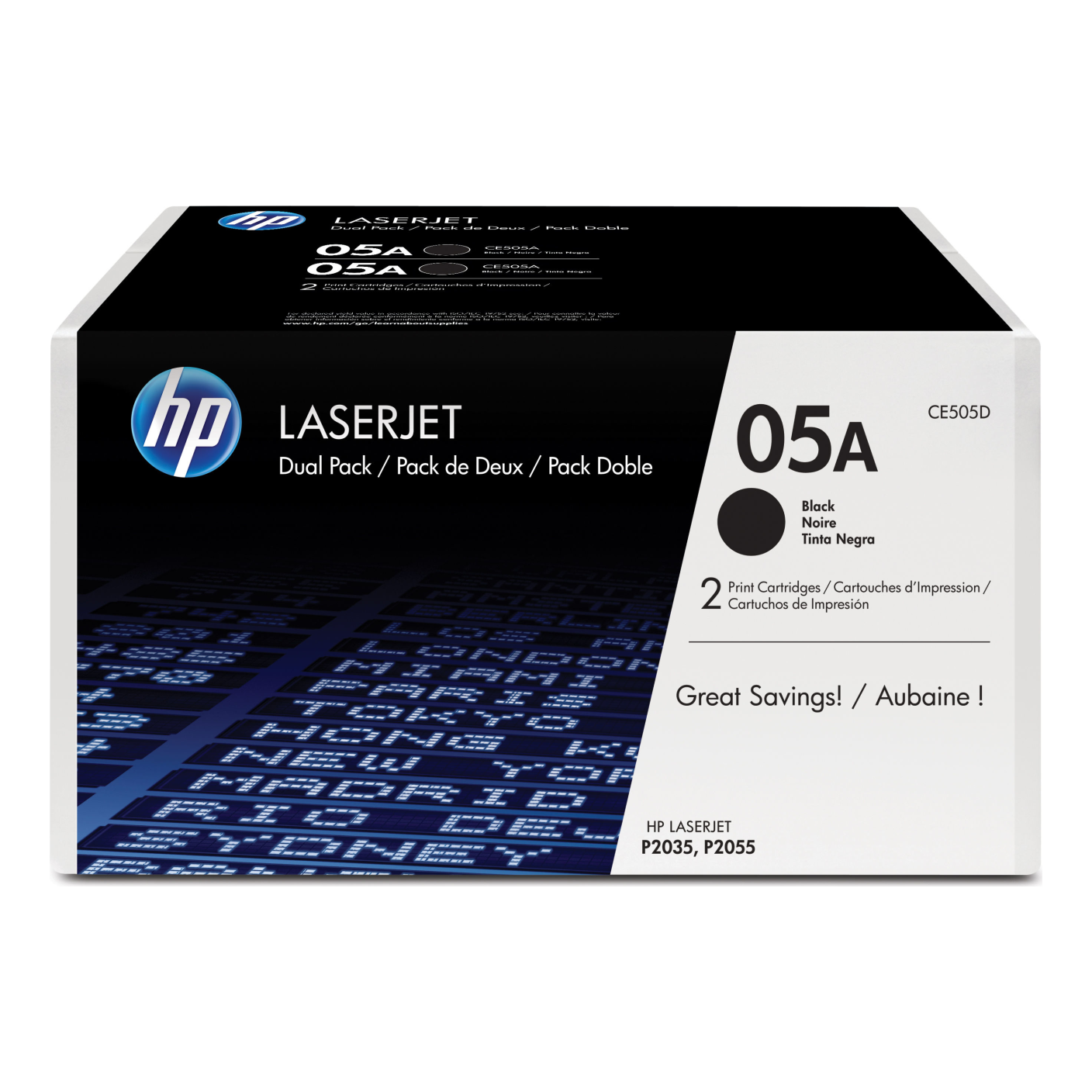 Tóner HP Original 05AD Negro – Para LaserJet P2035, LaserJet P2055, LaserJet P2055d (CE505D)