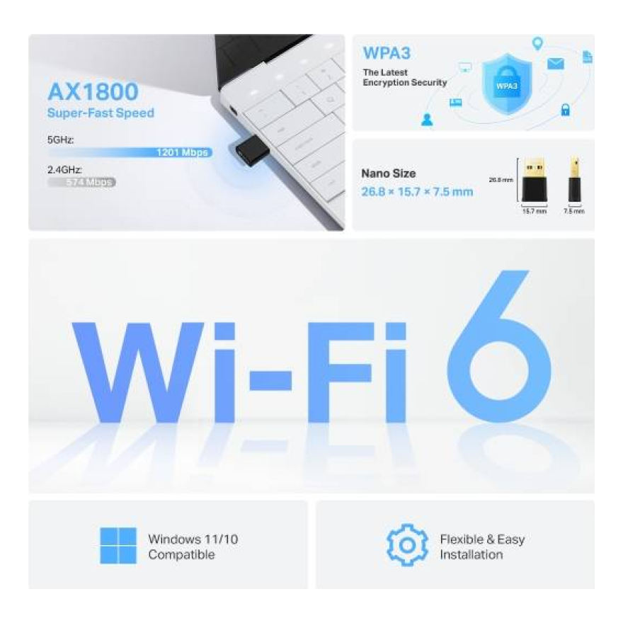 Adaptador USB TP-LINK Archer TX20U Nano