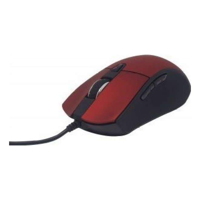 Mouse Naceb Technology NA-0115R USB óptico 2400 DPI 6 botones ergonómico Negro, Rojo