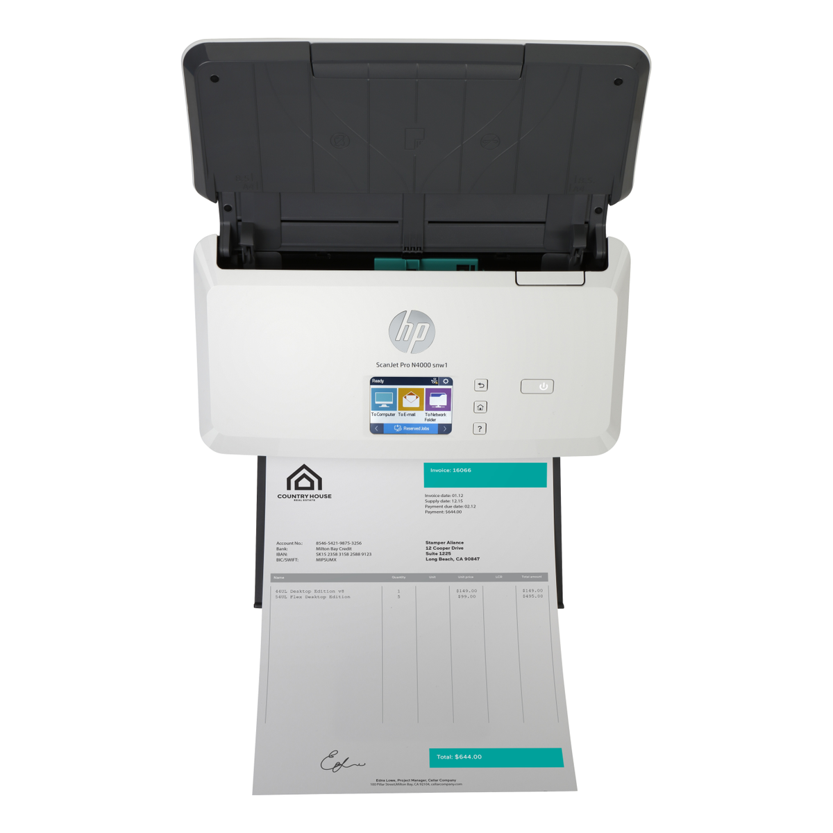 Escáner HP N4000 ScanJet Pro snw1 (6FW08A)