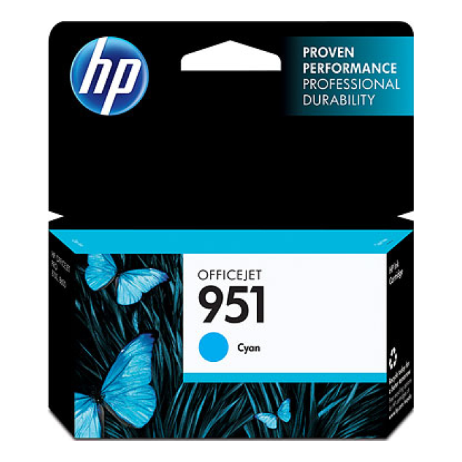 Cartucho de Tinta HP Original 951 Cian – Para OfficeJet Pro 251dw, 276dw, 8100 (CN050AL)