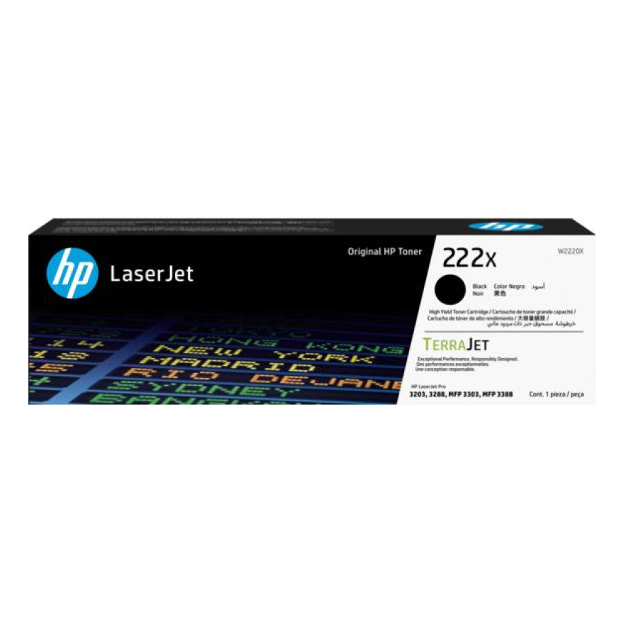 Tóner HP Original 222X Negro – Para LaserJet Pro M404, LaserJet Pro M428, LaserJet Pro M454 (W2220X)