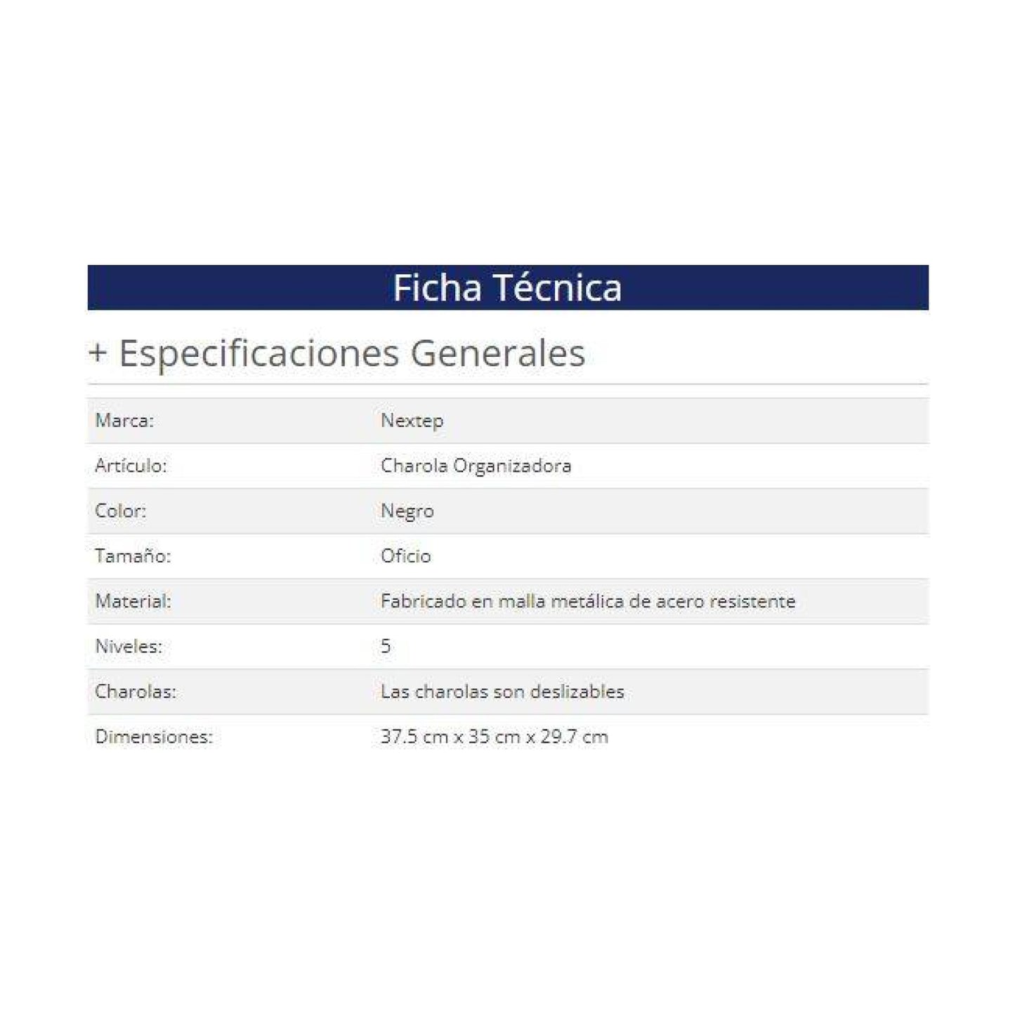 Charola Nextep NE-162GN