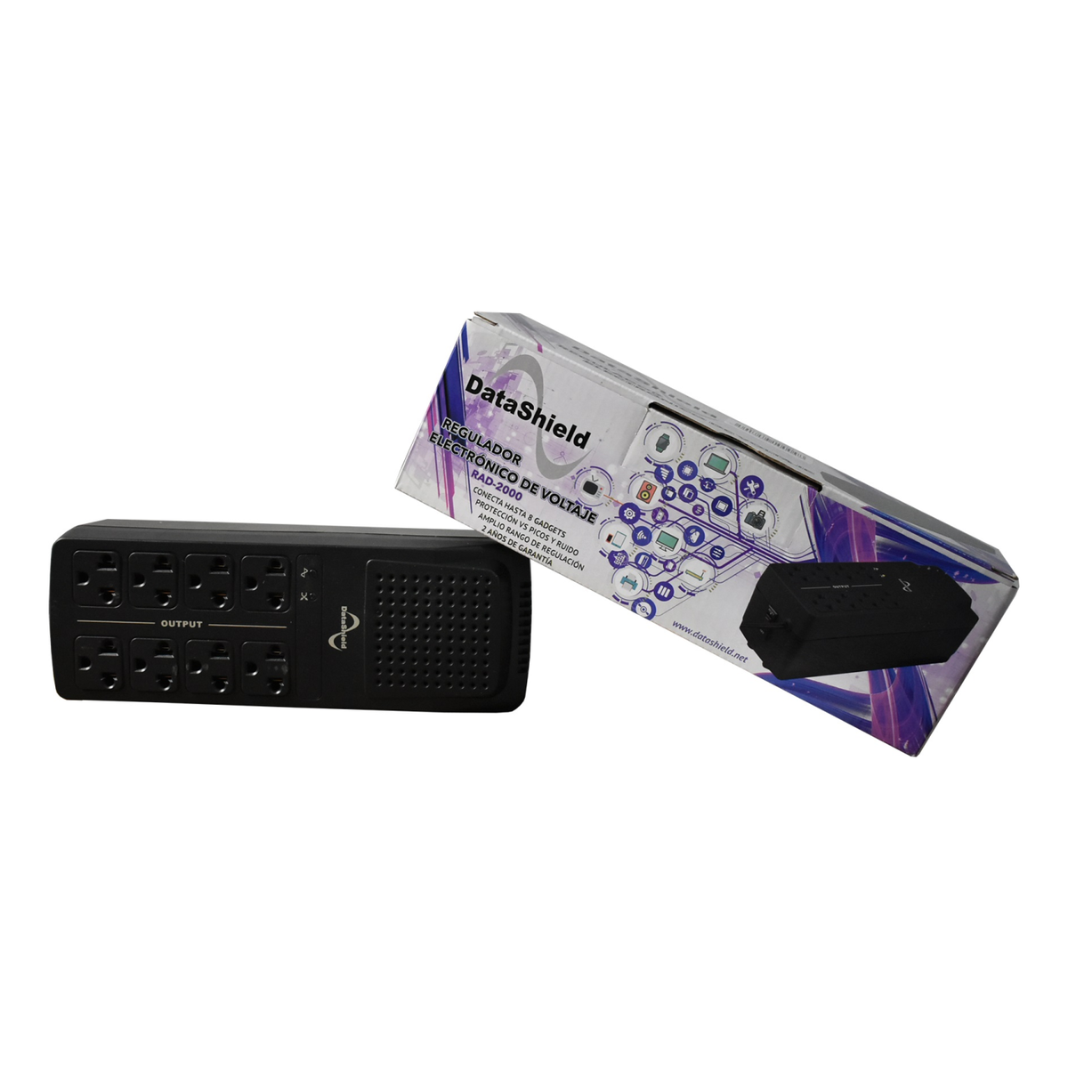 Regulador DATASHIELD RAD2000 de 2000 VA/1000 W, Negro
