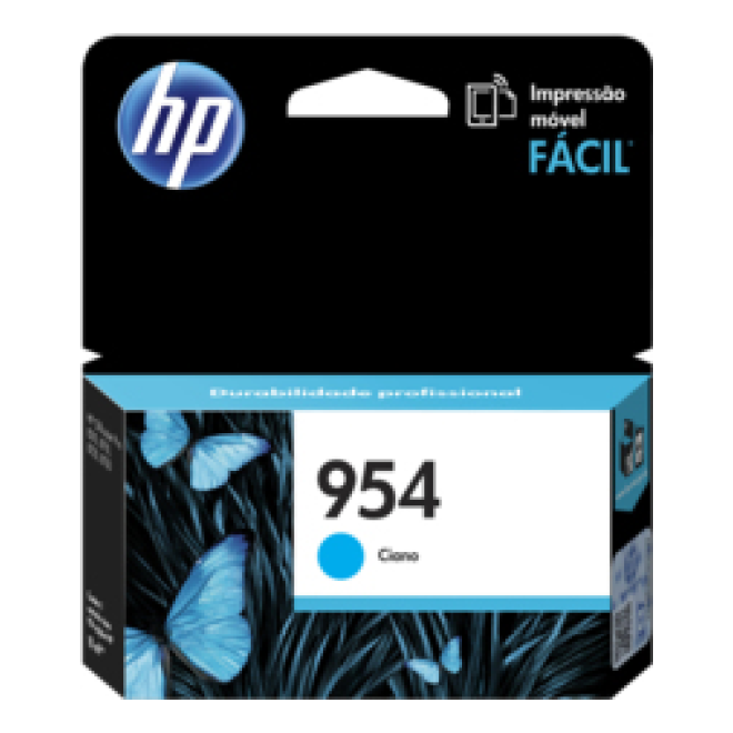 Cartucho de Tinta HP Original 954 Cian – Para OfficeJet Pro 7740, OfficeJet Pro 8710, OfficeJet Pro 8720 (L0S50AL)