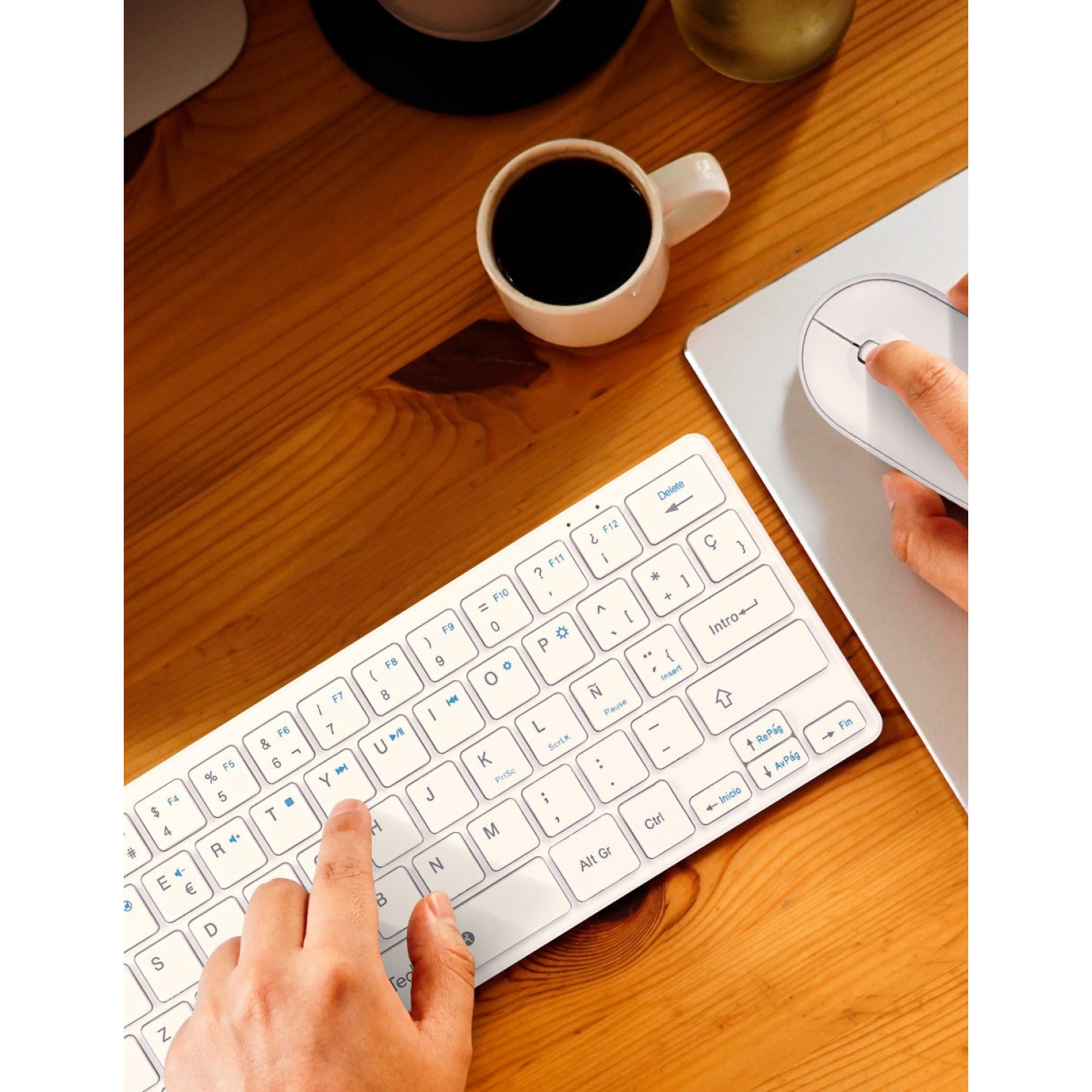 Kits para Teclado Y Mouse TECHZONE Young Pop White