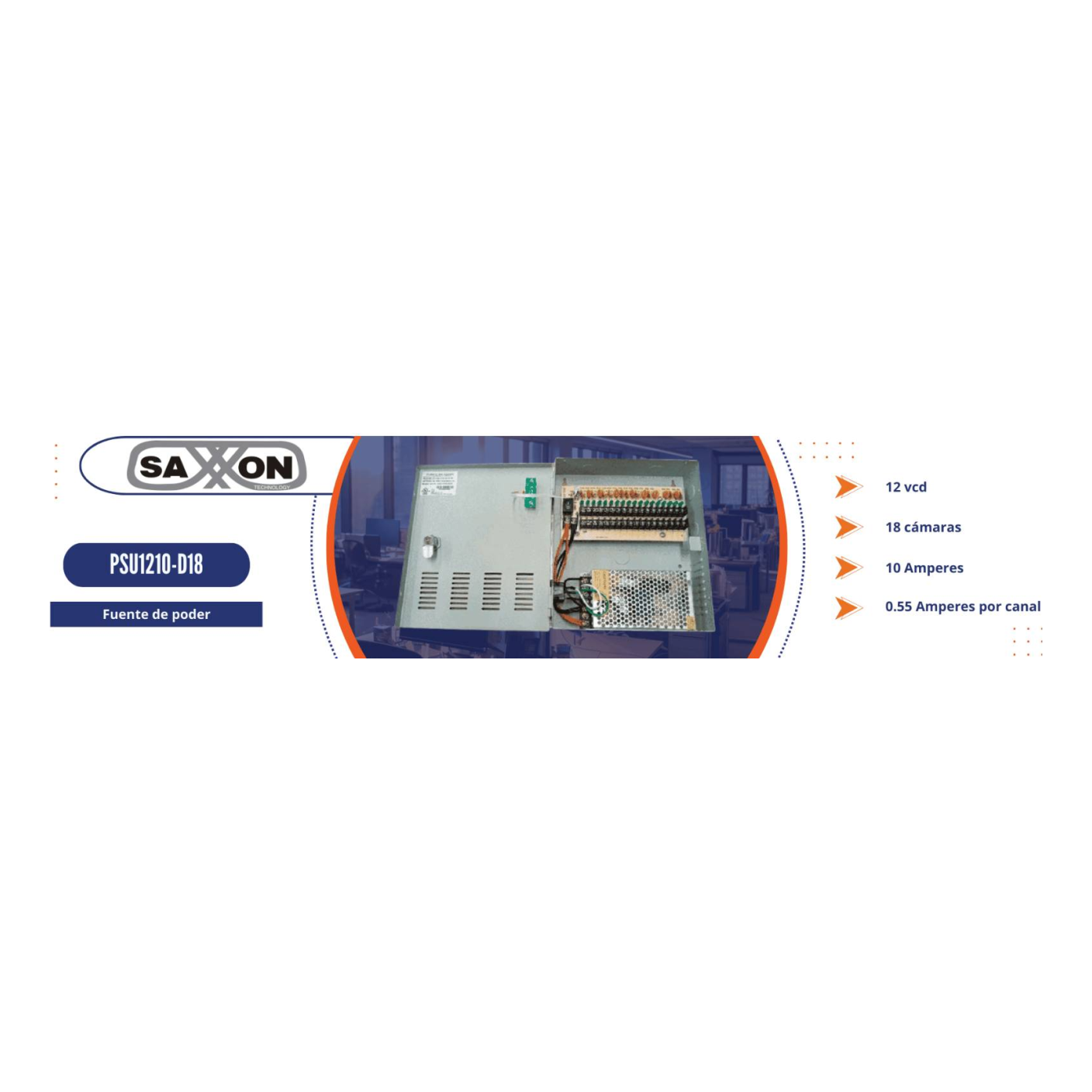 Fuente de poder SAXXON PSU1210D18