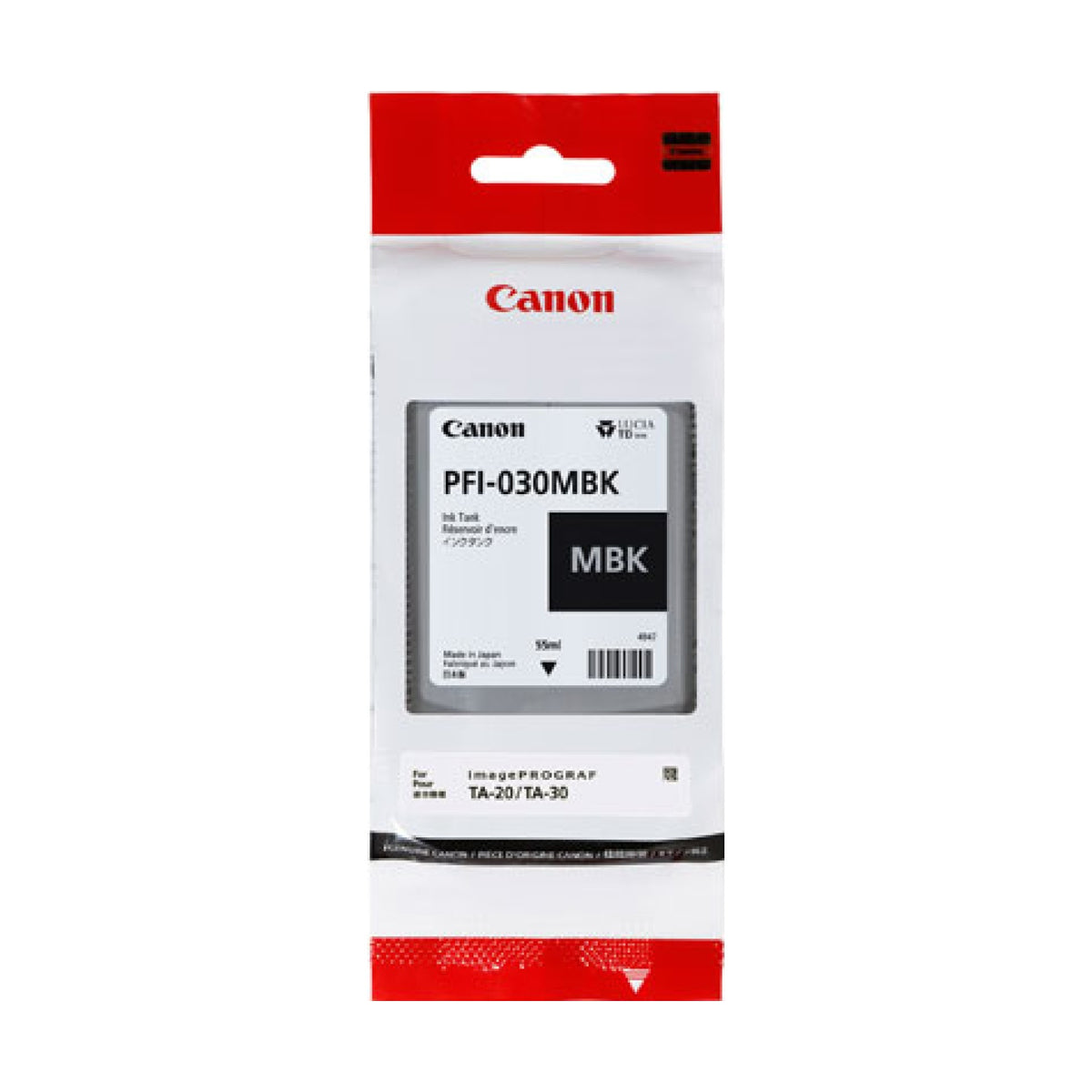 Tinta Canon PFI-030MBK Negro Mate de 55 ml para imagePROGRAF TA-20 y TA-30 (3488C001AA)