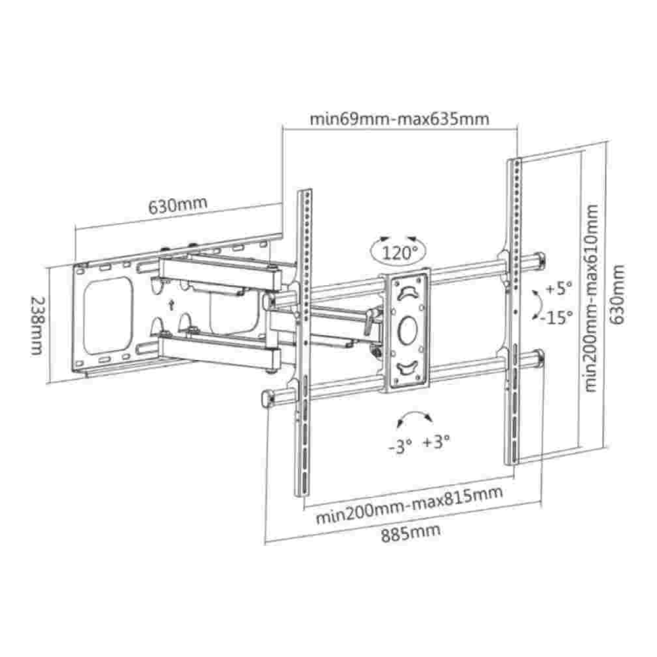 Soporte de Pared Móvil para TV OVALTECH OVTV-M5090
