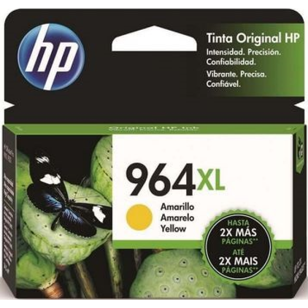 Cartucho de Tinta HP Original 964XL Amarillo – Para OfficeJet Pro 9010, OfficeJet Pro 9020, OfficeJet Pro 9015 (3JA56AL)