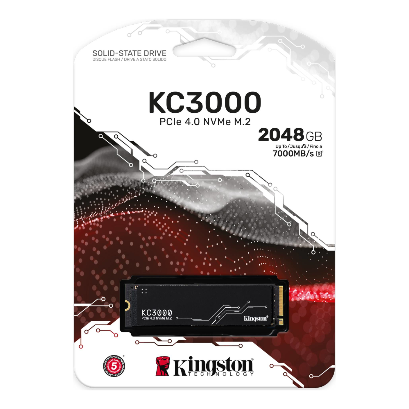 SSD M.2 2280 NVMe Kingston Technology KC3000 2 TB PCIe 4.0 x4 7000/7000 MB/s (SKC3000D/2048G)