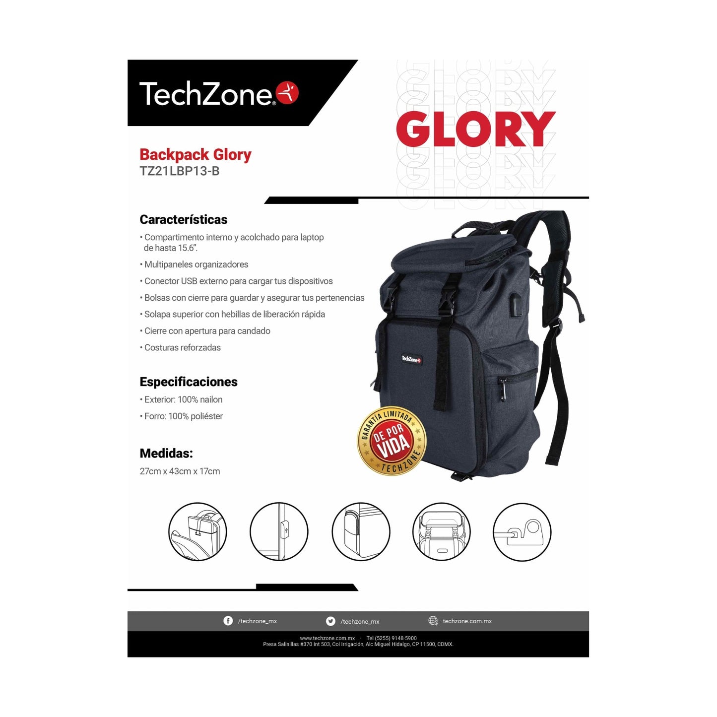 Backpack TECHZONE TZ21LBP13-A