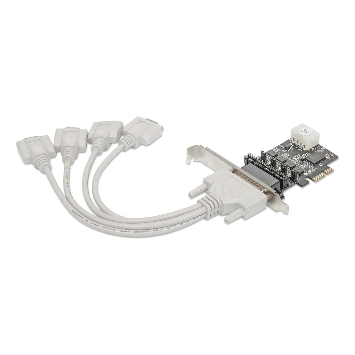 Tarjeta Serial MANHATTAN 153584 PCIe 4 Puertos RS-232 DB9