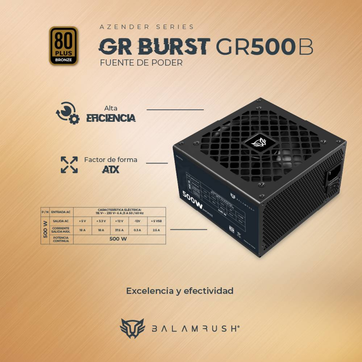 Fuente de poder Balam Rush GR500B