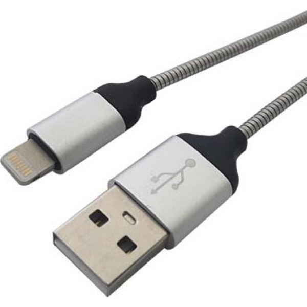 Cable USB BROBOTIX Lightning, Acero, Carga Rápida 161219