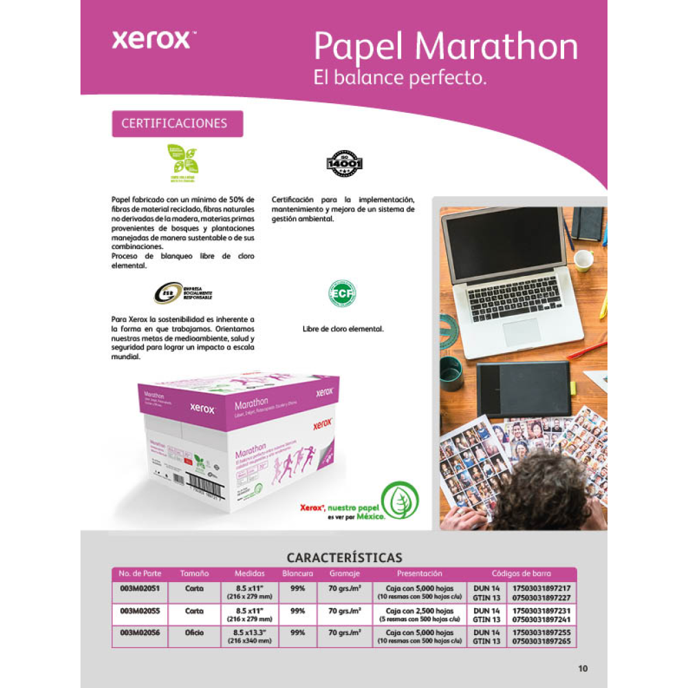 Papel Bond Marathon Carta XEROX Marathon
