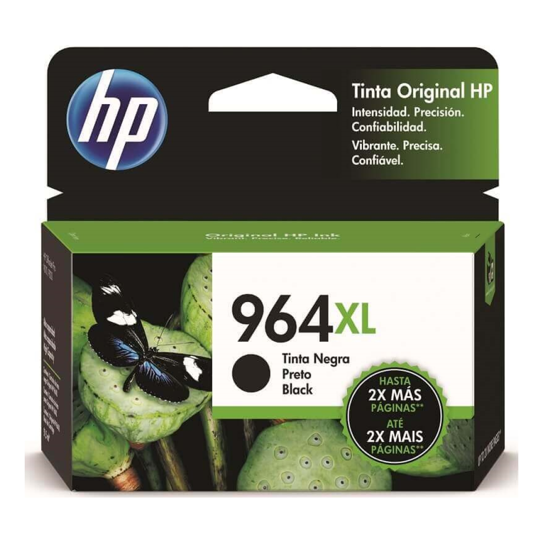 Cartucho de Tinta HP Original 964XL Negro – Para OfficeJet Pro 9010, OfficeJet Pro 9020, OfficeJet Pro 9015 (3JA57AL)