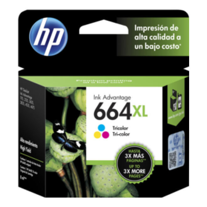 Cartucho de Tinta HP Original 664XL Cian – Para DeskJet 2130, DeskJet 3630, Envy 4520 (F6V30AL)