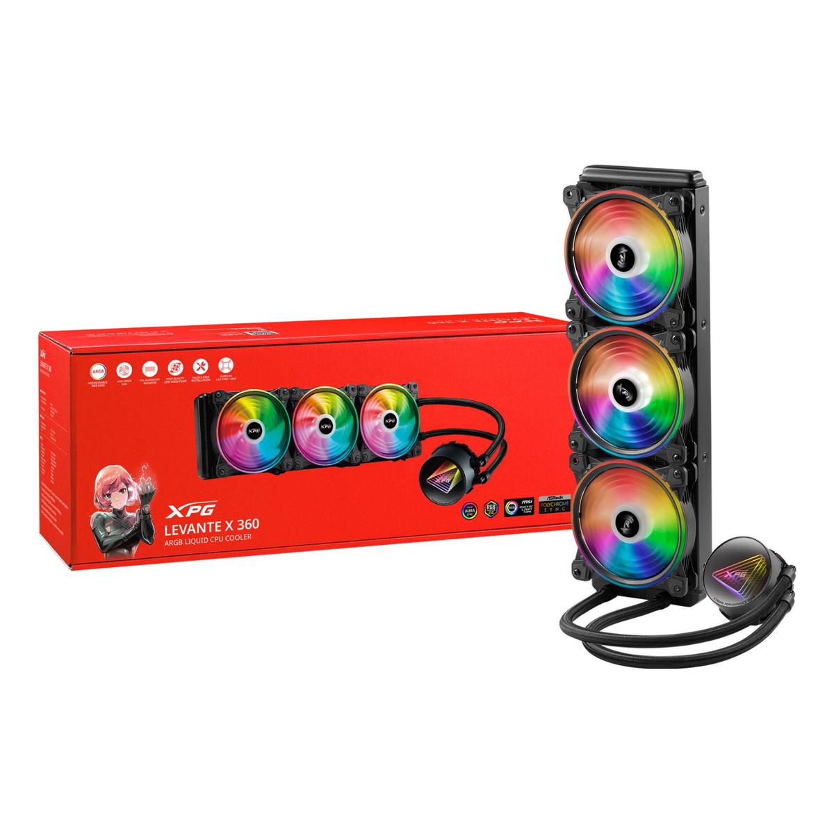 Sistema de Enfriamiento Líquido XPG Levante X 360 ARGB con Radiador de 360 mm y 3 Ventiladores de 120 mm (LEVANTEX360-BKCWW)