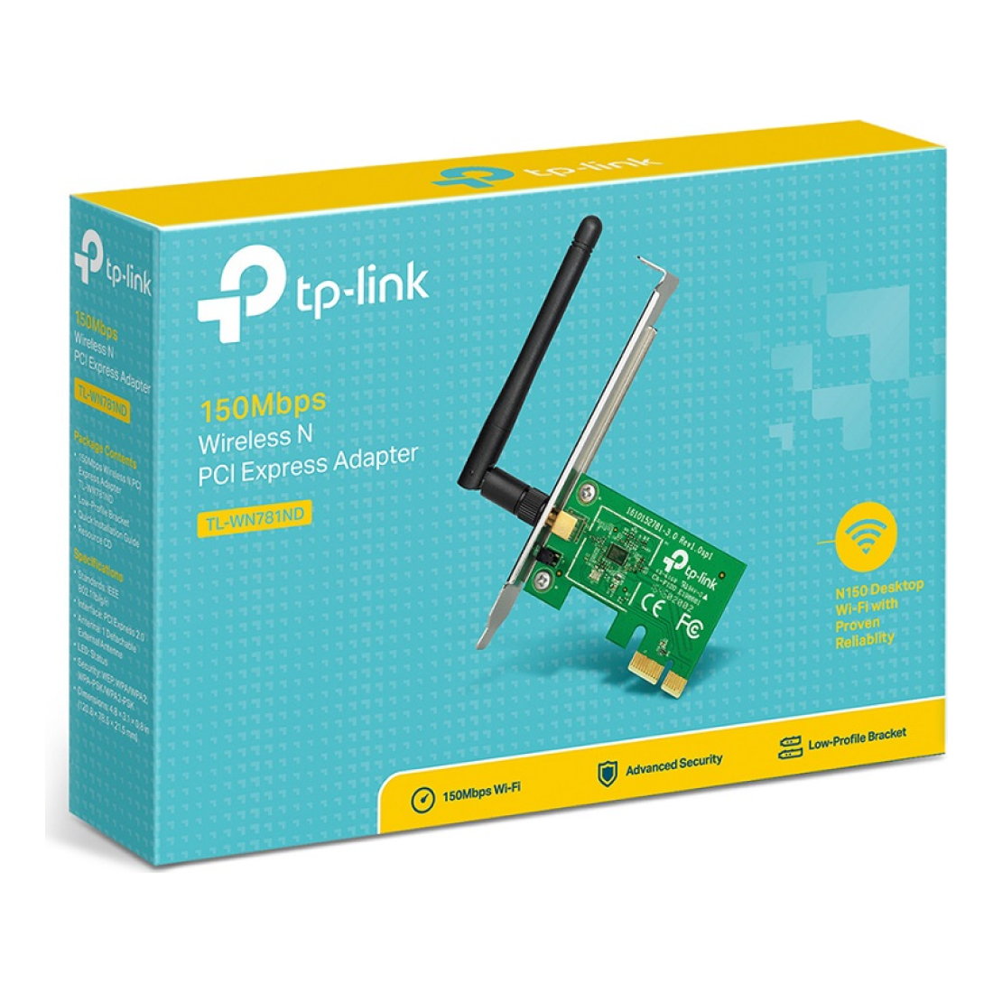 Tarjeta de Red PCIe TP-LINK TL-WN781ND, 150 Mbps (TL-WN781ND)