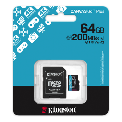 Tarjeta de Memoria microSDXC Kingston Technology Canvas Go! Plus Gen 4 64 GB (SDCG4/64GB)