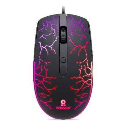 Mouse Gaming BROBOTIX USB Iluminado USB 1600 DPI RGB Negro (263946)