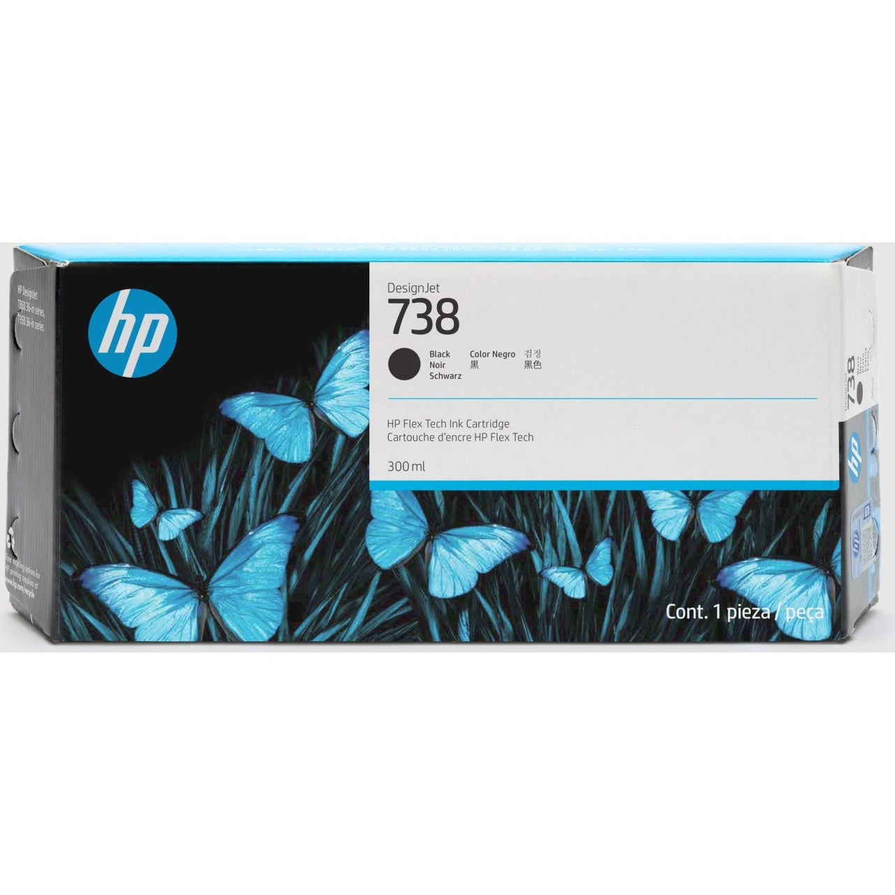Cartucho de Tinta HP Original 738 Negro – Para T610, T620, T770 (498N8A)